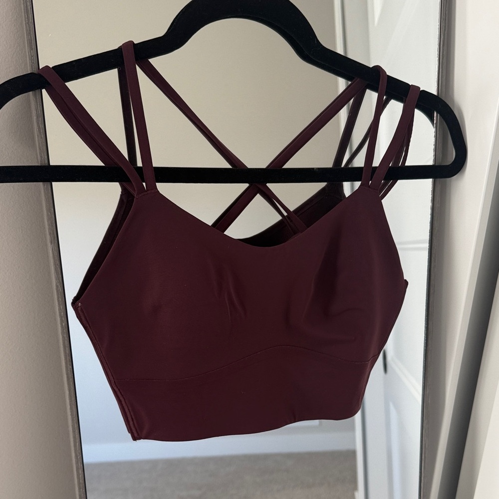 Lululemon like a cloud longline Burgundy Strappy Bralette